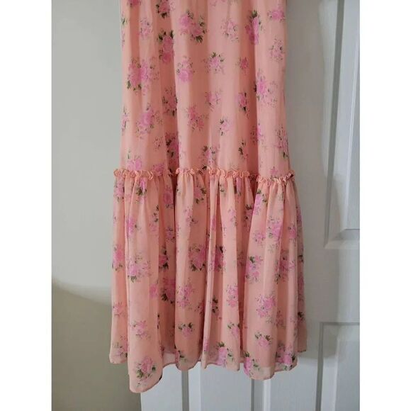 LoveShackFancy X Target Fleur Floral Pink Melon Midi Dress 4 NWT - Picture 6 of 9